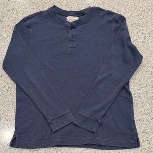 Navy/Blue Long Sleeve Henley Shirt/Thermal/Base Layer Mens XL